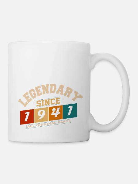 Légendaire depuis 1941 vintage rétro anniversaire - Mug blanc - blanc