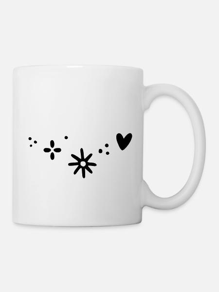 Heart Star Pattern - Mug - white