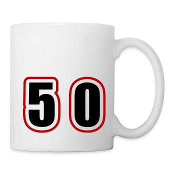 50 Zahl College - Tasse - Weiß - Rechts