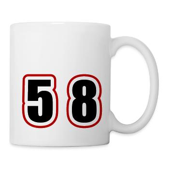 58 Zahl College - Tasse - Weiß - Rechts