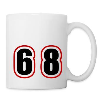 68 Zahl College - Tasse - Weiß - Rechts