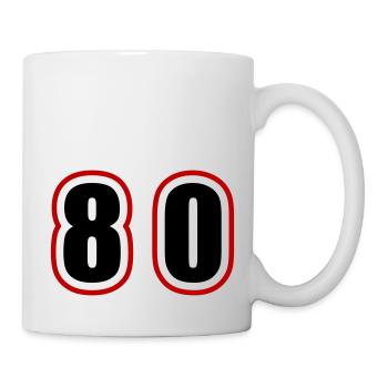 80 Zahl College - Tasse - Weiß - Rechts