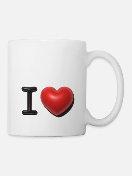 Ich liebe in 3D - Tasse - Weiß