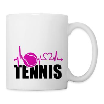 tennis love - Tasse - Weiß - Rechts