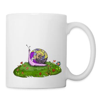 Schnecke - Tasse - Weiß - Rechts