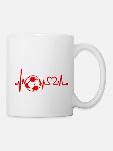fußball love beat - Tasse - Weiß