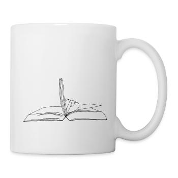 Book with heart - Mug - white - Right
