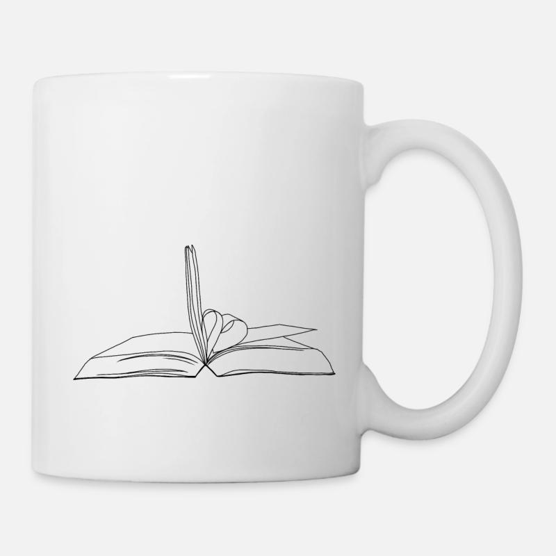 Buch mit Herz - Tasse - Weiß