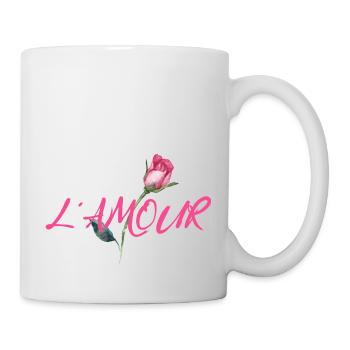 L' amour mit Rose - Tasse - Weiß - Rechts