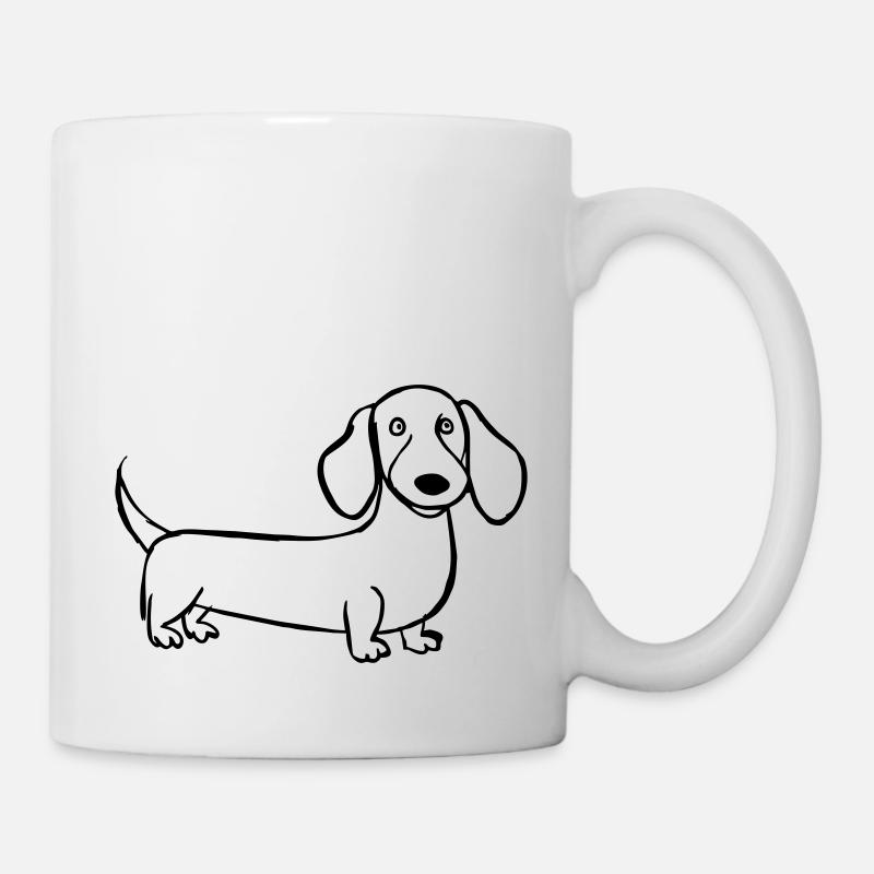 funny children's drawing dachshund - Mug - white