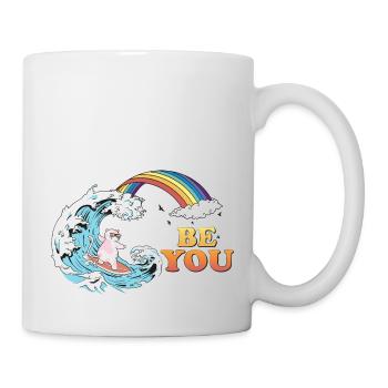 Surf de chat aux couleurs trans LGBT dans le - Mug blanc - blanc - Droite