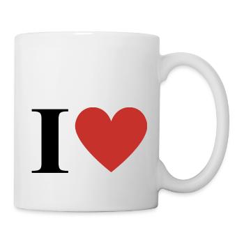 Buchstabe i rotes Herz - Tasse - Weiß - Rechts