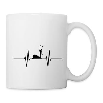 Herzschlag mit Fitness Stepper - Tasse - Weiß - Rechts