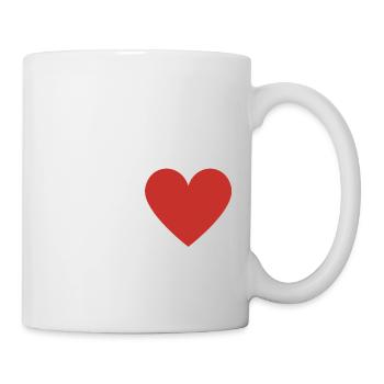 Rotes Herz Buchstabe T - Tasse - Weiß - Rechts