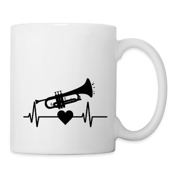 Battement de cœur trompette - Mug blanc - blanc - Droite
