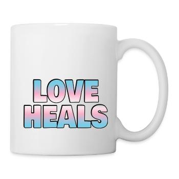 Liebe heilt Trans-Flaggenfarben - Tasse - Weiß - Rechts