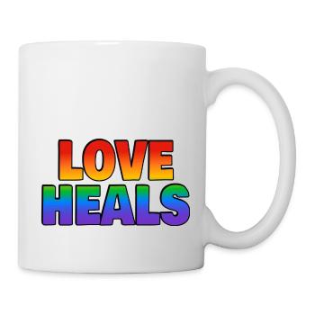 Liebe heilt LGBTQ-Regenbogen - Tasse - Weiß - Rechts