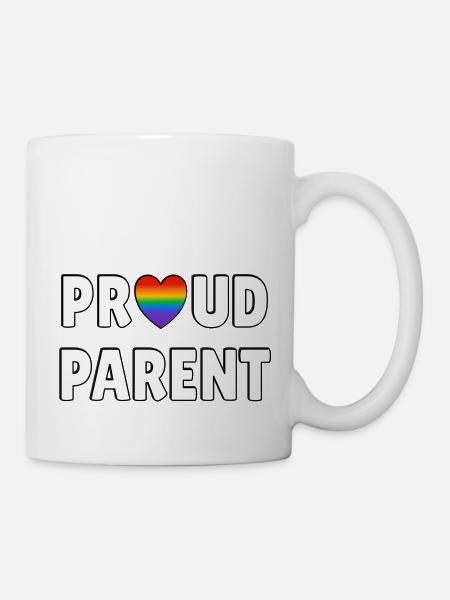 Proud Parent LGBTQ Flag gay pride mamma pappa forelder - Kopp - hvit