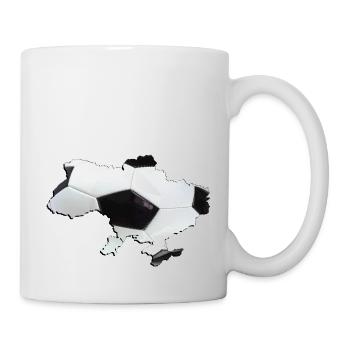 La carte de l’Ukraine encadre le vrai football - Mug blanc - blanc - Droite