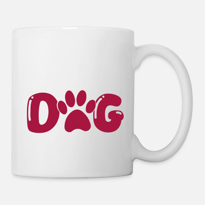dog pfote - Tasse - Weiß