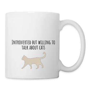 Introverti mais prêt à parler des chats - Chat - Mug blanc - blanc - Droite