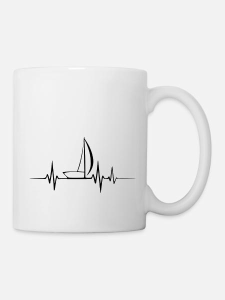 Segelboot Heartbeat Segelboot - Tasse - Weiß