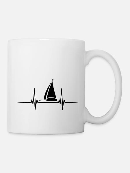 Segelboot Heartbeat Segelboot - Tasse - Weiß