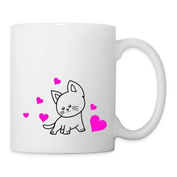 cat love 01 - Tasse - Weiß - Rechts