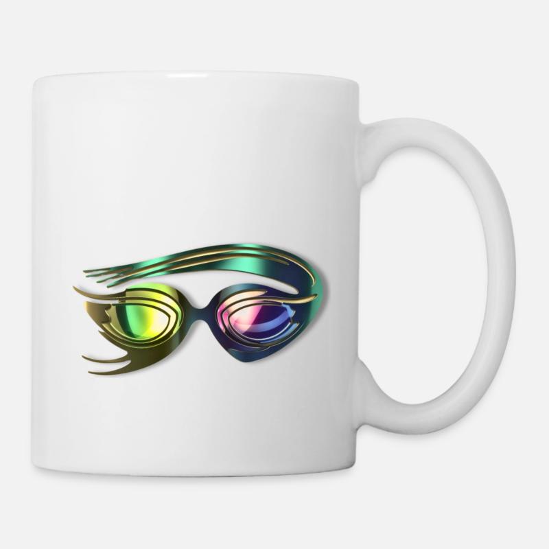 Stylish swimming goggles - Mug - white