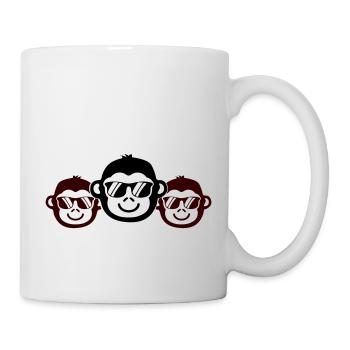 affen cool - Tasse - Weiß - Rechts