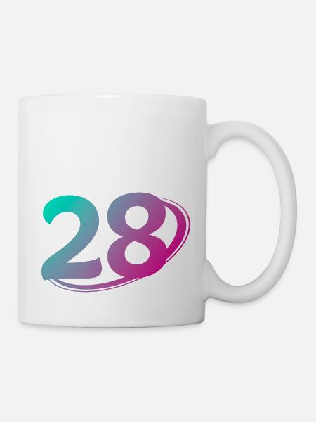 Number 28 multicolor - Mug - white