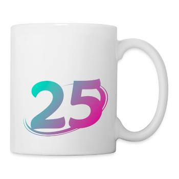 Anzahl 25 mehrfarbig - Tasse - Weiß - Rechts