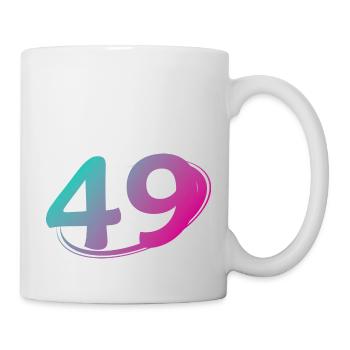 Nummer 49 mehrfarbig - Tasse - Weiß - Rechts