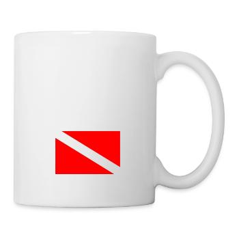 Curacao Diver Down Flag - Scuba - Diving - Tauchen - Tasse - Weiß - Rechts