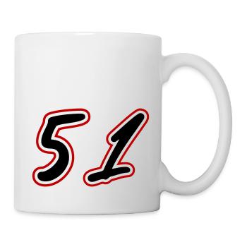 51 Zahl Symbol - Tasse - Weiß - Rechts