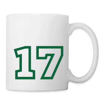 Nummer 17 grüner Sport - Tasse - Weiß - Rechts
