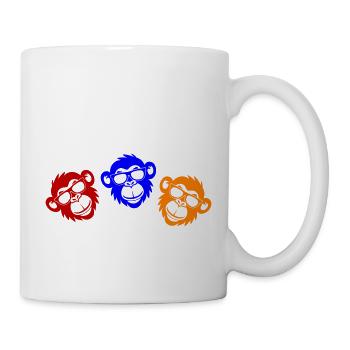Affenkopf Lustig Party Affen - Tasse - Weiß - Rechts