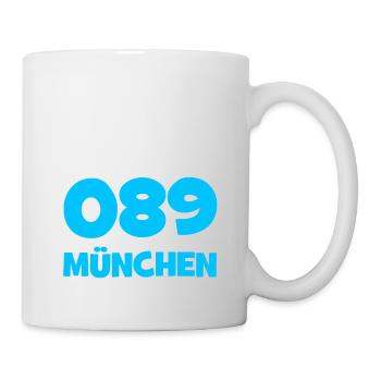 089 München Vorwahl Telefon telefonieren Bayern - Tasse - Weiß - Rechts