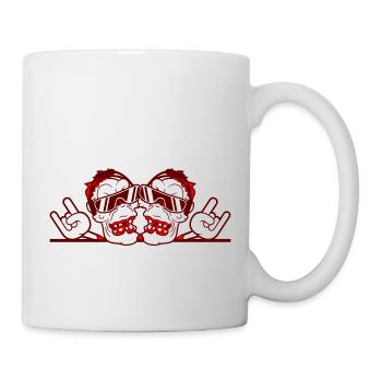 2 DJ Zombies Mort-vivant Horreur Halloween Têtes de fête - Mug blanc - blanc - Droite