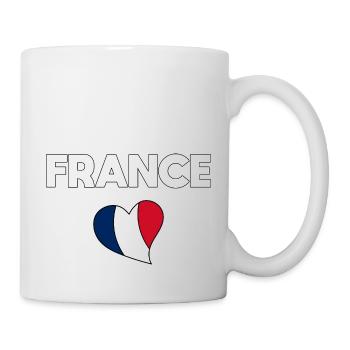 FRANKREICH Flagge und Emblem von Frankreich. Ertragen - Tasse - Weiß - Rechts