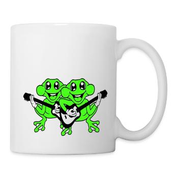 Frösche Gitarre Band Süße Zwei Frosch Freunde Team - Tasse - Weiß - Rechts