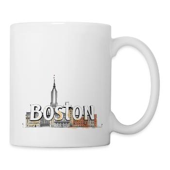 Boston USA Geschenkidee - Tasse - Weiß - Rechts