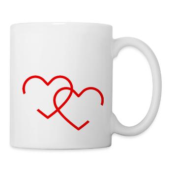 Herz Herz Personalisiertes Paar - Tasse - Weiß - Rechts