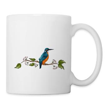 Bunter Vogel - Tasse - Weiß - Rechts