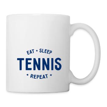 Manger dormir Tennis Répéter - Mug blanc - blanc - Droite