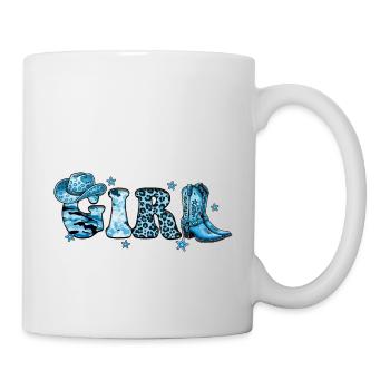 Cowboy Lustige Frauen Hut Wild Western Rodeo Musik - Tasse - Weiß - Rechts