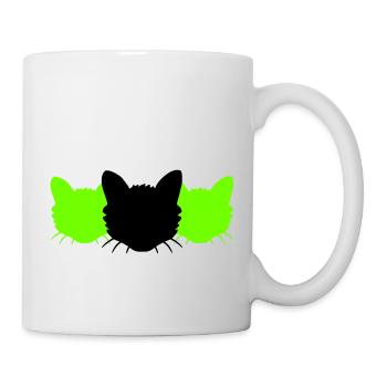 3 Chats Silhouettes Trois Amis Equipe Chefs d’équipe - Mug blanc - blanc - Droite