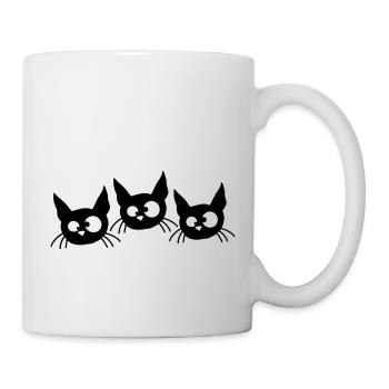 Three Cats Squint Funny 3 Crazy Grimaces - Mug - white - Right