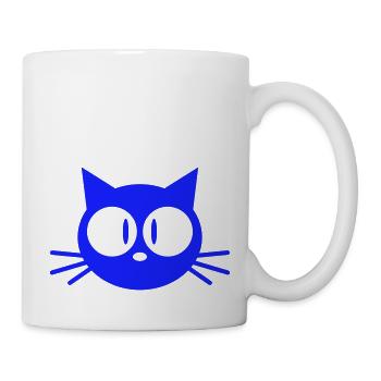 Neugierige Katze Guckt Lustig Ulkig Albern Komisch - Tasse - Weiß - Rechts