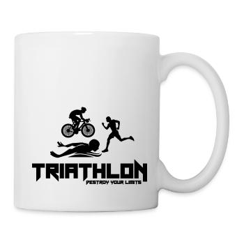 Triathlon Laufen Schwimmen Radfahren - Tasse - Weiß - Rechts